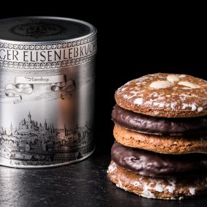 Nürnberger Silberdose mit 400g Elisenlebkuchen